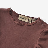 Wheat Main Langærmet Rib T-shirt Reese | Baby Jersey Tops and T-Shirts 3118 eggplant