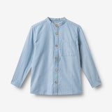 Wheat Main Langærmet Skjorte Willum Shirt 9633 blue chambrey