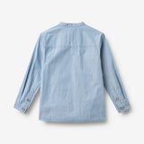 Wheat Main Langærmet Skjorte Willum Shirt 9633 blue chambrey