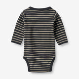 Wheat Main  Langærmet Slå-om Body | Baby Underwear/Bodies 1433 navy stripe