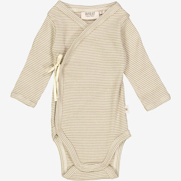 Wheat Main  Langærmet Slå-om Body Underwear/Bodies 1097 warm stone stripe