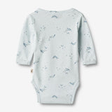 Wheat Main   Langærmet Slå-om Body Pil Underwear/Bodies 4032 light blue whales