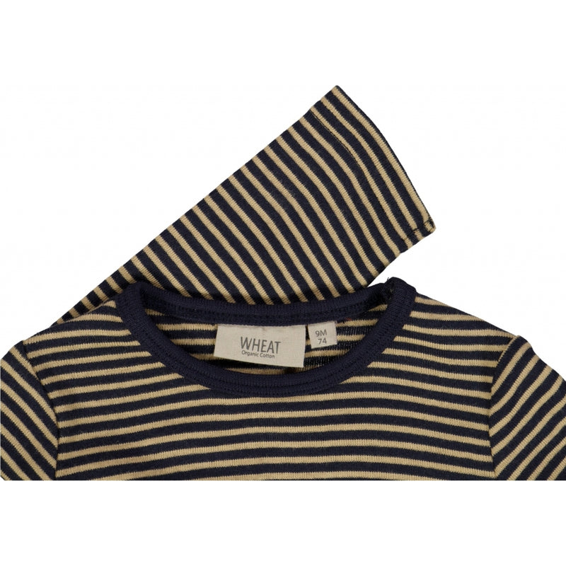 Wheat Main Langærmet Stribet T-shirt Jersey Tops and T-Shirts 1378 midnight blue