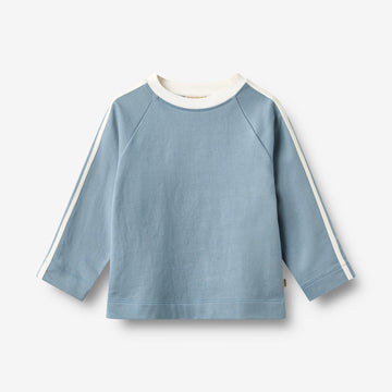 Wheat Main Langærmet Sweat Bluse Mikkel Blouse 1260 faded denim