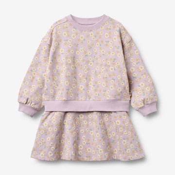 Wheat Main Langærmet Sweat Kjole Maggie Dress 2425 lavender daisies
