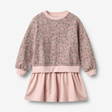 Wheat Main Langærmet Sweat Kjole Maggie Dress 9899 rose brown flowers