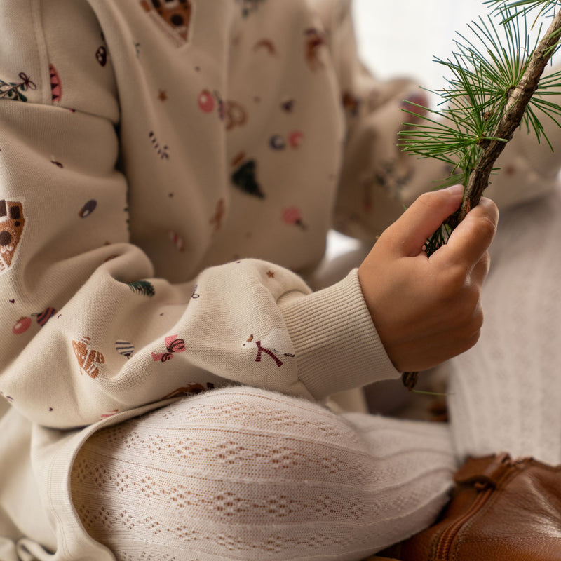 Wheat Main Langærmet Sweat Kjole Maggie Dress 1121 offwhite holiday