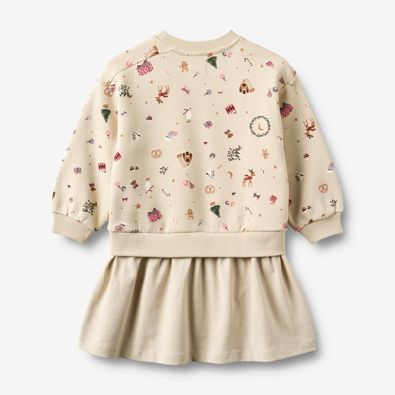 Wheat Main Langærmet Sweat Kjole Maggie Dress 1121 offwhite holiday