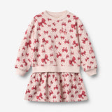 Wheat Main Langærmet Sweat Kjole Maggie Dress 9749 almond peach bows