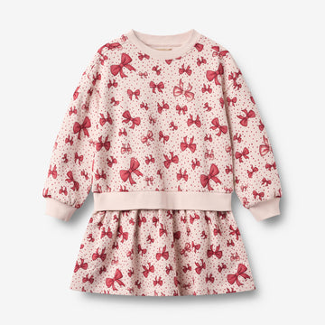 Wheat Main Langærmet Sweat Kjole Maggie Dress 9749 almond peach bows