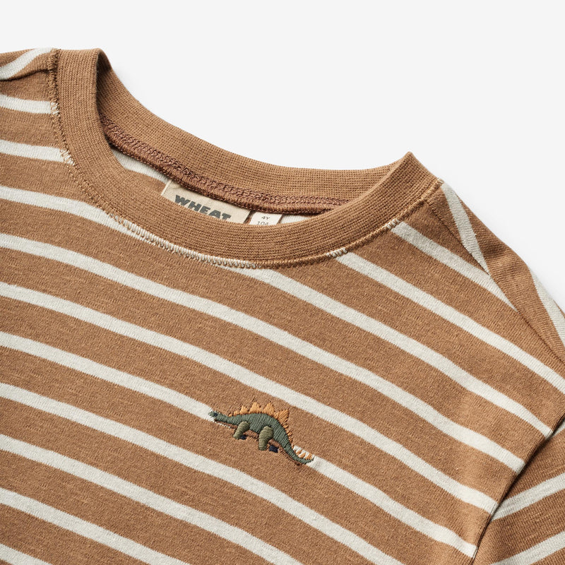 Wheat Main Langærmet T-Shirt Dallas Jersey Tops and T-Shirts 5078 caramel stripe