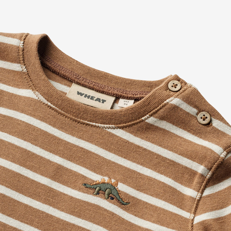 Wheat Main Langærmet T-Shirt Dustin Jersey Tops and T-Shirts 5078 caramel stripe
