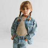 Wheat Main Langærmet T-Shirt Stig Jersey Tops and T-Shirts 9570 stone stripe