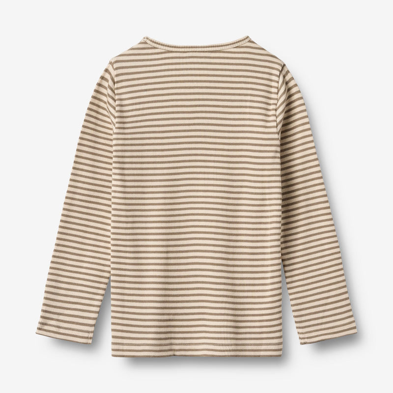 Wheat Main Langærmet T-Shirt Stig Jersey Tops and T-Shirts 9570 stone stripe