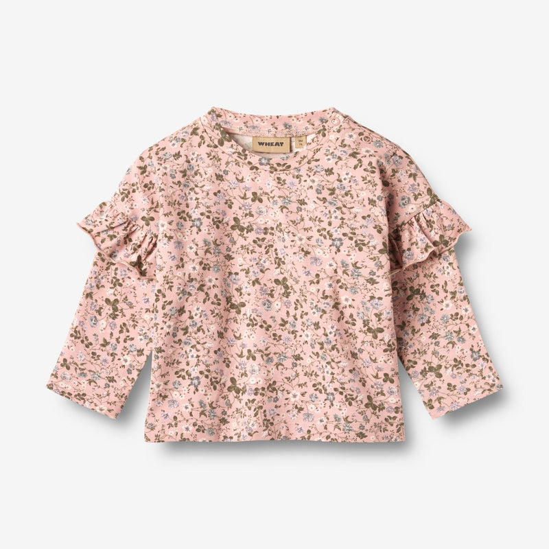 Wheat Main Langærmet T-shirt Belinda Jersey Tops and T-Shirts 9536 rose powder flowers