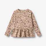 Wheat Main Langærmet T-shirt Carolina T-Shirt 9769 soft sand flower wine