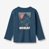 Wheat Main Langærmet T-shirt Dixie Print Jersey Tops and T-Shirts 1194 blue denim