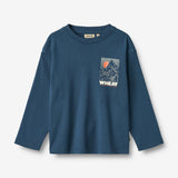 Wheat Main Langærmet T-shirt Dixie Print Jersey Tops and T-Shirts 1194 blue denim