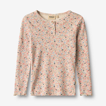 Wheat Main Langærmet T-shirt Eja T-Shirt 9764 grey cloud flowers