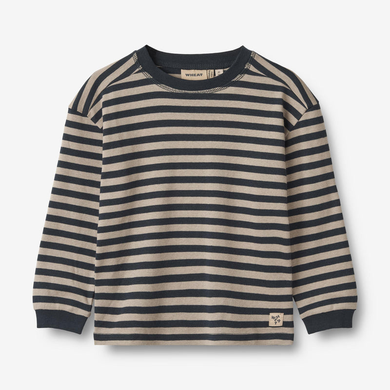 Wheat Main Langærmet T-shirt Frans Jersey Tops and T-Shirts 1433 navy stripe