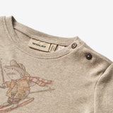 Wheat Main  Langærmet T-shirt Ged Jersey Tops and T-Shirts 0072 gravel melange