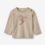 Wheat Main  Langærmet T-shirt Ged Jersey Tops and T-Shirts 0072 gravel melange