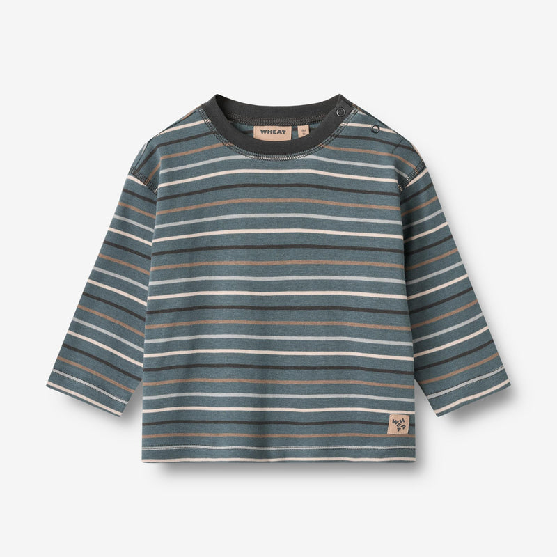 Wheat Main Langærmet T-shirt Hans Jersey Tops and T-Shirts 9547 blue multi stripe