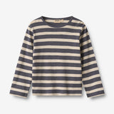 Wheat Main Langærmet T-shirt Milo T-Shirt 1309 greyblue stripe