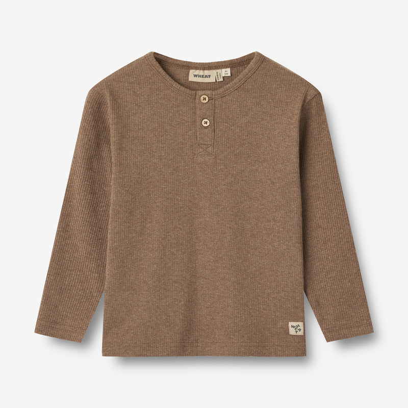 Wheat Main Langærmet T-shirt Morris Jersey Tops and T-Shirts 9549 coffee melange
