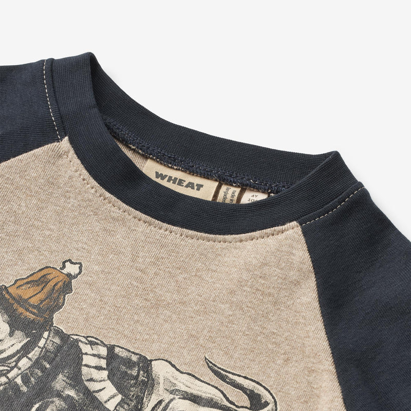 Wheat Main Langærmet T-shirt Rolf Jersey Tops and T-Shirts 0072 gravel melange
