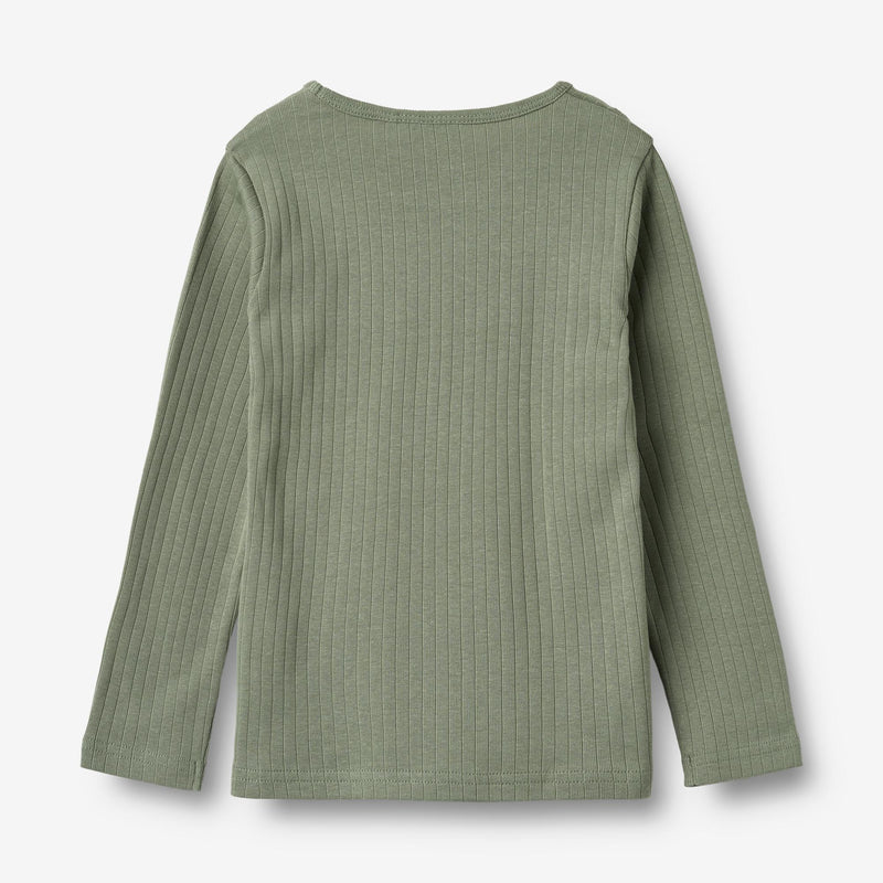 Wheat Main Langærmet T-shirt Stig Jersey Tops and T-Shirts 4119 dusty green