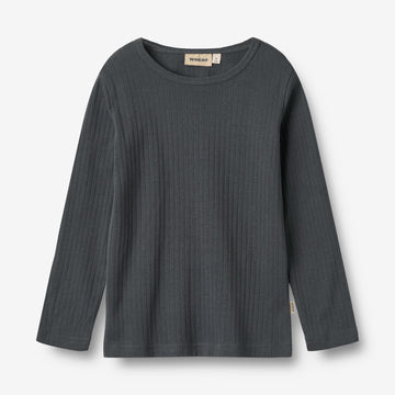 Wheat Main Langærmet T-shirt Stig Jersey Tops and T-Shirts 9526 black sea