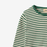 Wheat Main Langærmet T-shirt Stig T-Shirt 4142 green stripe