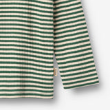 Wheat Main Langærmet T-shirt Stig T-Shirt 4142 green stripe