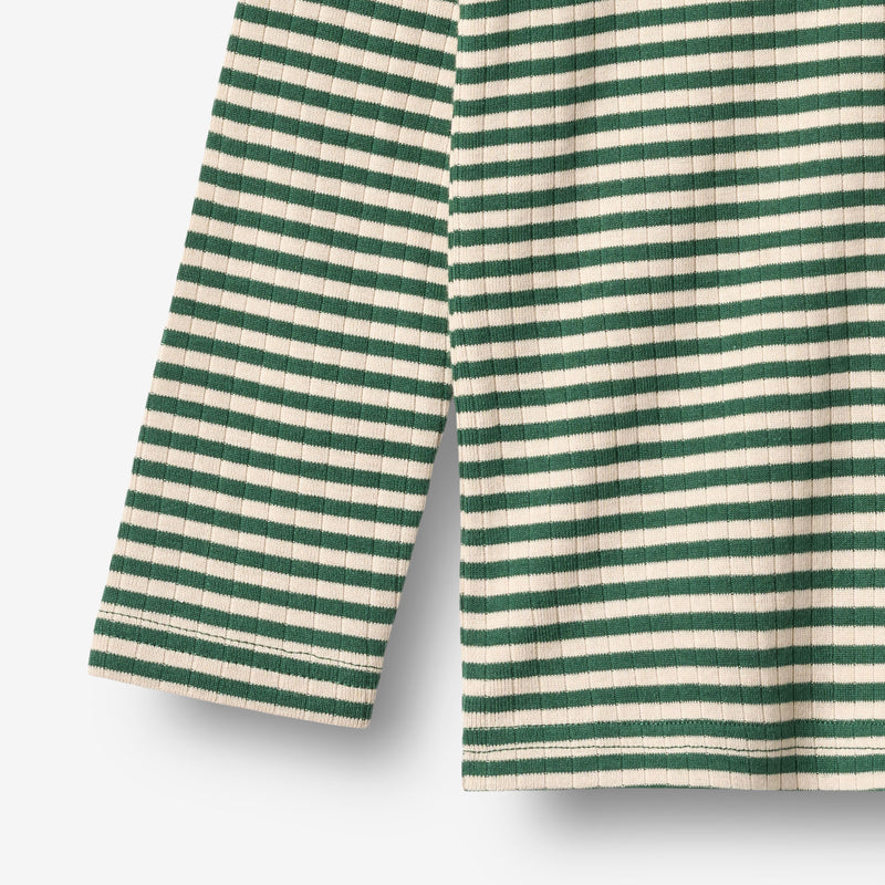 Wheat Main Langærmet T-shirt Stig T-Shirt 4142 green stripe