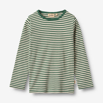 Wheat Main Langærmet T-shirt Stig T-Shirt 4142 green stripe