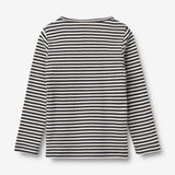 Wheat Main Langærmet T-shirt Stig T-Shirt 9432 navy rib stripe