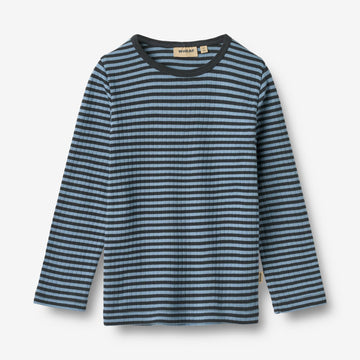 Wheat Main Langærmet T-shirt Stig T-Shirt 9548 bright blue stripe