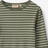 Wheat Main Langærmet T-shirt Stig T-Shirt 4076 dark green stripe