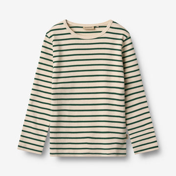 Wheat Main Langærmet T-shirt Stig T-Shirt 4142 green stripe