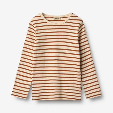 Wheat Main Langærmet T-shirt Stig T-Shirt 9447 warm caramel stripe