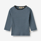 Wheat Main Langærmet T-shirt Stig T-Shirt 9548 bright blue stripe