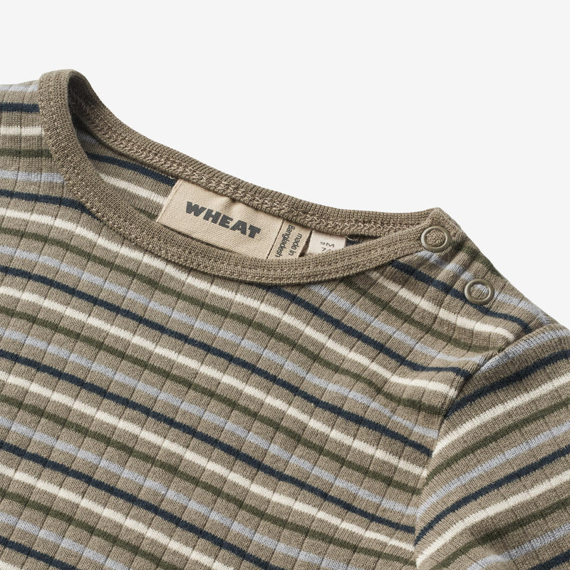 Wheat Main Langærmet T-shirt Stig | Baby Jersey Tops and T-Shirts 0181 multi stripe