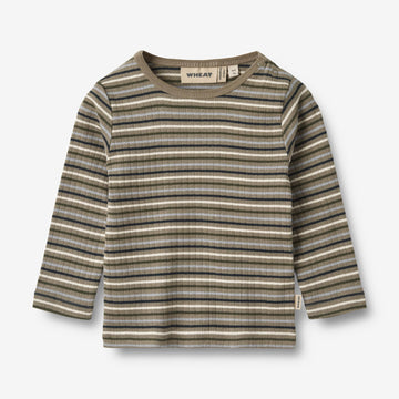Wheat Main Langærmet T-shirt Stig | Baby Jersey Tops and T-Shirts 0181 multi stripe