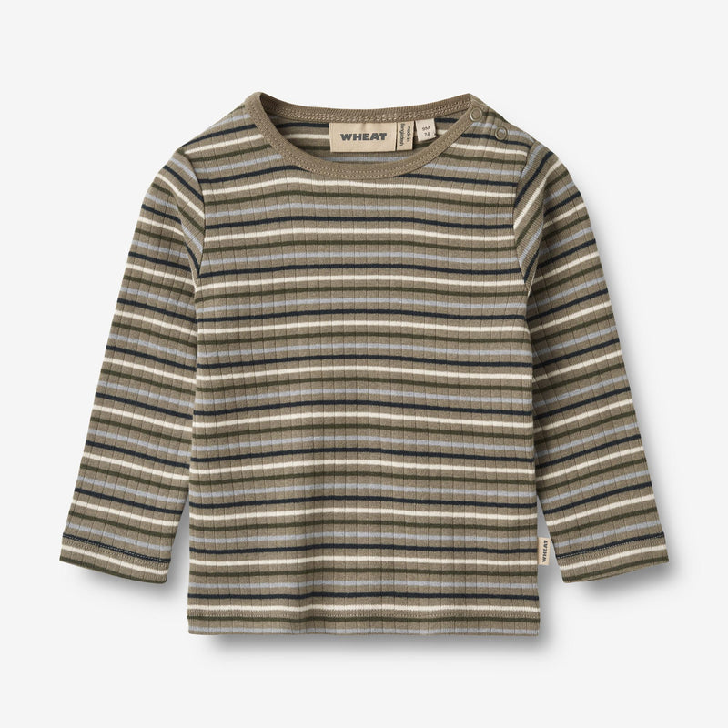 Wheat Main Langærmet T-shirt Stig | Baby Jersey Tops and T-Shirts 0181 multi stripe