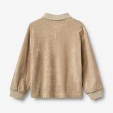 Wheat Main Langærmet Terry Polo Shirt Theodor Sweatshirt 9608 sand stone