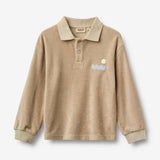 Wheat Main Langærmet Terry Polo Shirt Theodor Sweatshirt 9608 sand stone