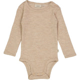 Wheat Wool Langærmet Uld Body Underwear/Bodies 3204 khaki melange