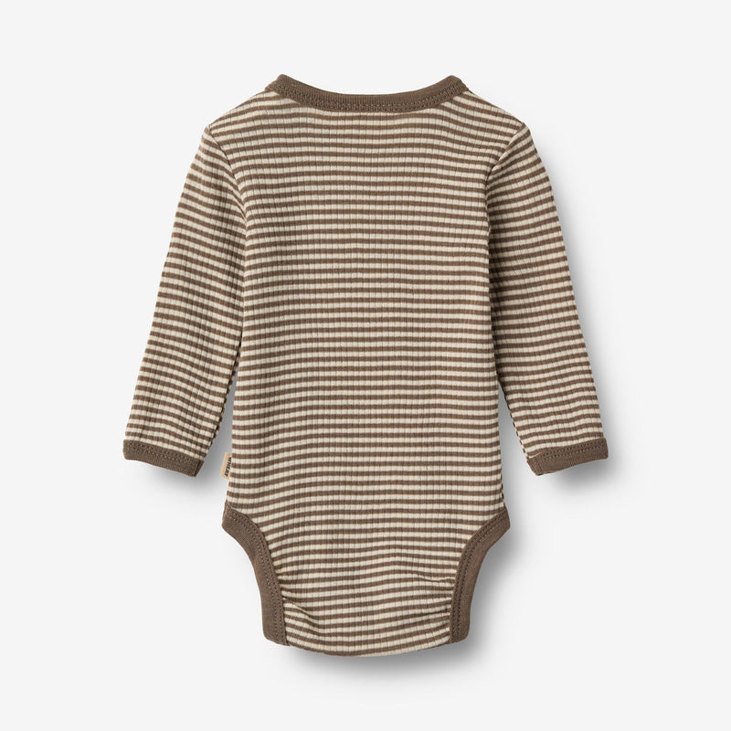 Wheat Main Langærmet Uld Body Body 9578 wood stripe