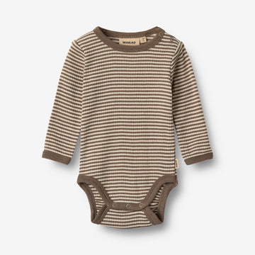 Wheat Main Langærmet Uld Body Body 9578 wood stripe